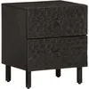 Image de Table De Chevet Noir 40x33x46 Cm Bois De Manguier Solide Vidaxl