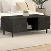Image de Table Basse Noir 100x54x40 Cm Bois Massif De Manguier Vidaxl