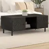 Image de vidaXL Table Basse Table dAppoint avec Pieds et Porte Bout de Canapé avec Rangement Meuble de Salon Moderne Noir Bois 356831