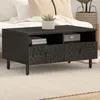 Image de vidaXL Table Basse Table dAppoint avec Pieds et Porte Bout de Canapé avec Rangement Meuble de Salon Moderne Noir Bois 356832