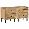 Image de Tables De Chevet 2 Pcs 40x33x46 Cm Bois De Manguier Solide Vidaxl