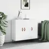 Image de Buffet Blanc Brillant 90x34x80 Cm Bois D'ingénierie Vidaxl