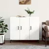 Image de Buffet Blanc 90x34x80 Cm Bois D'ingénierie Vidaxl