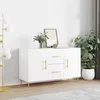 Image de vidaXL Buffet Armoire de Rangement avec Pieds Meuble de Rangement Organisateur Salon Salle de Séjour Moderne Blanc Bois 828156