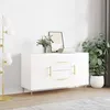 Image de Buffet Blanc Brillant 100x36x60 Cm Bois D'ingénierie Vidaxl