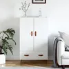 Image de Buffet Haut Blanc 69,5x31x115 Cm Bois D'ingénierie Vidaxl