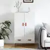 Image de Buffet Haut Blanc Brillant 69,5x31x115 Cm Bois D'ingénierie Vidaxl
