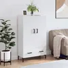 Image de Buffet Haut Blanc Brillant 69,5x31x115 Cm Bois D'ingénierie Vidaxl