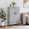 Image de Buffet Haut Gris Béton 69,5x31x115 Cm Bois D'ingénierie Vidaxl