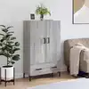 Image de Buffet Haut Sonoma Gris 69,5x31x115 Cm Bois D'ingénierie Vidaxl