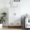 Image de Buffet Haut Blanc Brillant 69,5x31x115 Cm Bois D'ingénierie Vidaxl