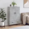 Image de Buffet Haut Gris Béton 69,5x31x115 Cm Bois D'ingénierie Vidaxl