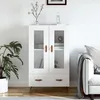 Image de Buffet Haut Blanc 69,5x31x115 Cm Bois D'ingénierie Vidaxl