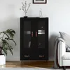 Image de Buffet Haut Noir 69,5x31x115 Cm Bois D'ingénierie Vidaxl