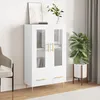 Image de Buffet Haut Blanc 69,5x31x115 Cm Bois D'ingénierie Vidaxl