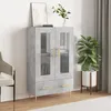 Image de vidaXL Buffet haut gris béton 695x31x115 cm bois dingénierie 828288