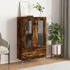 Image de Buffet Haut Chêne Fumé 69,5x31x115 Cm Bois D'ingénierie Vidaxl