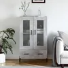 Image de Buffet Haut Gris Béton 69,5x31x115 Cm Bois D'ingénierie Vidaxl