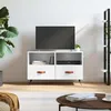 Image de Meuble Tv Blanc Brillant 80x36x50 Cm Bois D'ingénierie Vidaxl