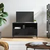 Image de Meuble Tv Noir 80x36x50 Cm Bois D'ingénierie Vidaxl