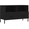 Image de Meuble Tv Noir 80x36x50 Cm Bois D'ingénierie Vidaxl