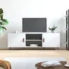 Image de vidaXL Meuble TV blanc 150x30x50 cm bois dingénierie 829068