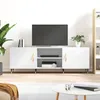 Image de vidaXL Meuble TV blanc 150x30x50 cm bois dingénierie 829076