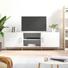 Image de vidaXL Meuble TV blanc 150x30x50 cm bois dingénierie 829084