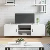 Image de Meuble Tv Blanc 150x30x50 Cm Bois D'ingénierie Vidaxl