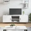 Image de vidaXL Meuble TV blanc 150x30x50 cm bois dingénierie 829092