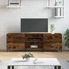 Image de Meuble Tv Chêne Fumé 150x30x50 Cm Bois D'ingénierie Vidaxl