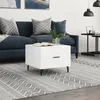 Image de Table Basse Blanc Brillant 50x50x40 Cm Bois D'ingénierie Vidaxl