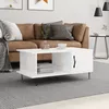Image de Table Basse Blanc Brillant 90x50x40 Cm Bois D'ingénierie Vidaxl
