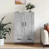Image de Buffet Haut Gris Béton 69,5x31x115 Cm Bois D'ingénierie Vidaxl