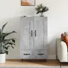 Image de vidaXL Buffet haut gris béton 695x31x115 cm bois dingénierie 830320