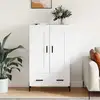 Image de Buffet Haut Blanc 69,5x31x115 Cm Bois D'ingénierie Vidaxl
