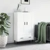 Image de Buffet Haut Blanc Brillant 69,5x31x115 Cm Bois D'ingénierie Vidaxl