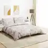 Image de Ensemble De Housse De Couette Blanc Et Marron 240x220 Cm Coton Vidaxl