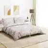 Image de Ensemble De Housse De Couette Blanc Et Marron 220x240 Cm Coton Vidaxl