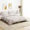 Image de Ensemble De Housse De Couette Blanc Et Marron 200x200 Cm Coton Vidaxl