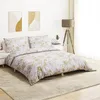 Image de vidaXL Ensemble de housse de couette blanc et marron 140x200 cm Coton 136413