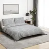 Image de vidaXL Ensemble de housse de couette Gris 220x240 cm Coton 136452