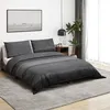 Image de vidaXL Ensemble de housse de couette gris foncé 200x200 cm Coton 136478