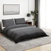Image de Ensemble De Housse De Couette Gris Foncé 200x200 Cm Coton Vidaxl