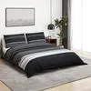 Image de vidaXL Ensemble de housse de couette noir et blanc 220x240 cm Coton 136497