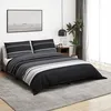 Image de vidaXL Ensemble de housse de couette noir et blanc 155x220 cm Coton 136500