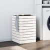 Image de vidaXL Panier à linge blanc 44x44x66 cm bois massif de pin 832318