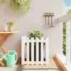 Image de Jardinière Avec Design De Clôture Blanc 60x60x60 Cm Pin Massif Vidaxl