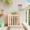 Image de Jardinière Avec Design De Clôture 70x70x70 Cm Pin Massif Vidaxl