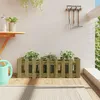 Image de Lit Surélevé De Jardin Design De Clôture Bois De Pin Imprégné Vidaxl